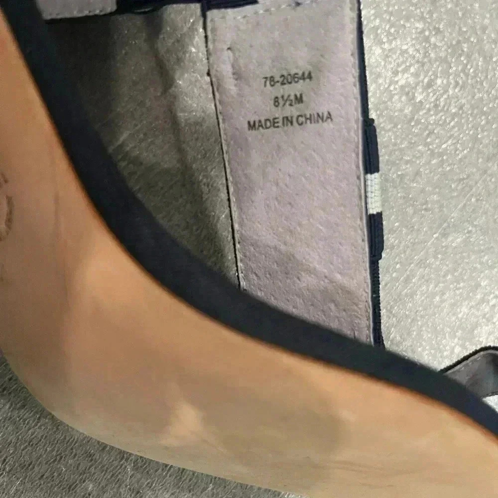 [8.5] Johnston & Murphy Chastity Wedge Blue Bow Ankle Strap Heel  Sandal - Picture 5 of 6